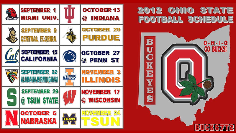 2012 OHIO STATE FOOTBALL SCHEDULE, buckeyes, 2012, football, schedule, ohio, state, HD wallpaper