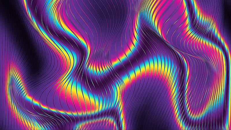 Abstract, iridiscent, purple, texture, yellow, guedda hassan mohamed, pink, blue, HD wallpaper