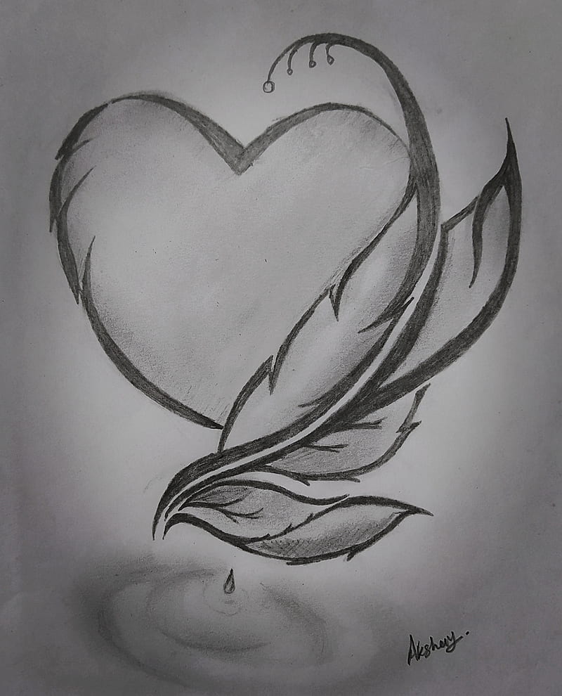 Drawing, heart, love, HD phone wallpaper | Peakpx