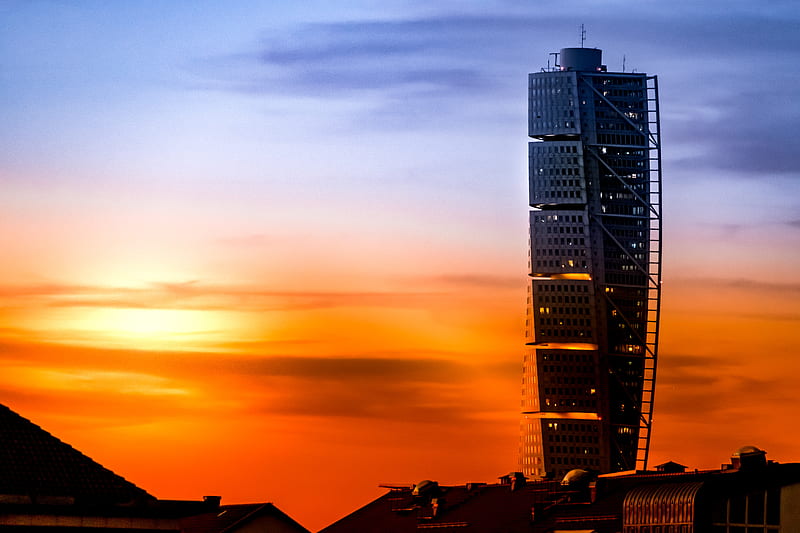 building, tower, sunset, HD wallpaper