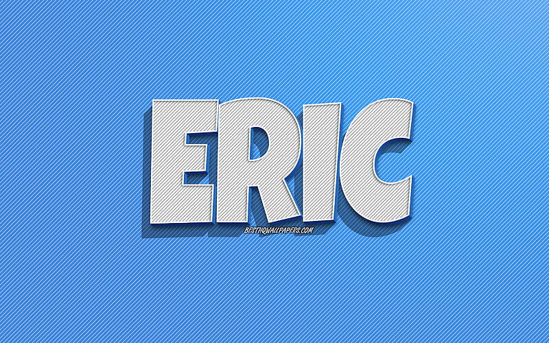 Eric, blue lines background, with names, Eric name, male names, Eric greeting card, line art, with Eric name, HD wallpaper