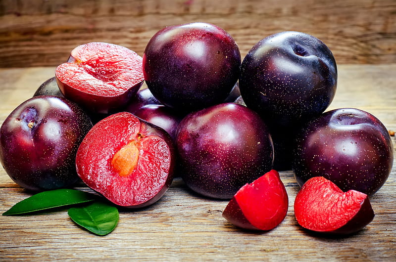 plums, fruit, red, plum, delicious, food, fruits, juicy, HD wallpaper