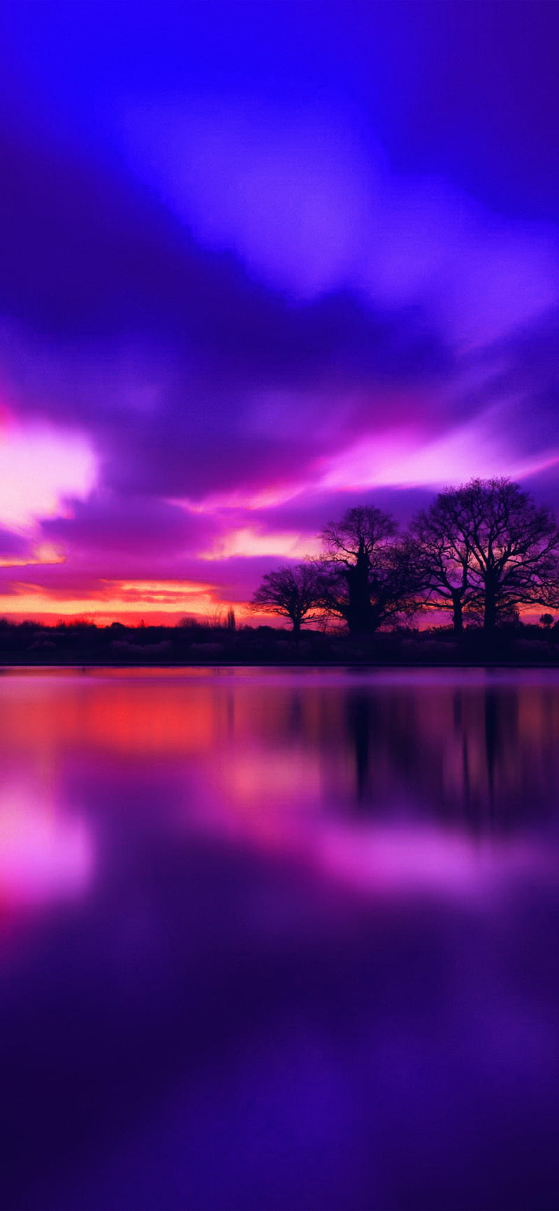iPhone X . night lake blue sunset nature soft purple, Purple Apple, HD phone wallpaper