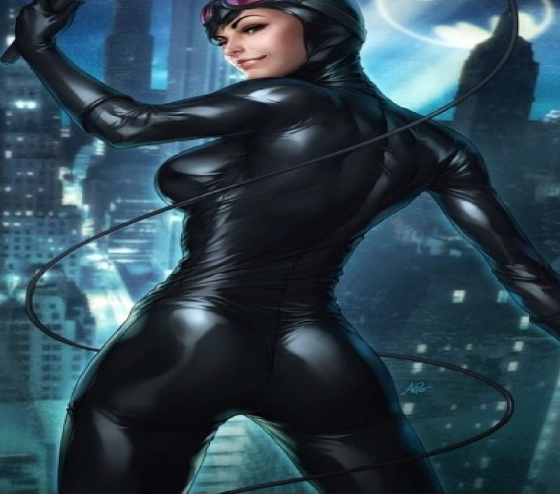 CatWoman, whip, city, woman, night, HD wallpaper