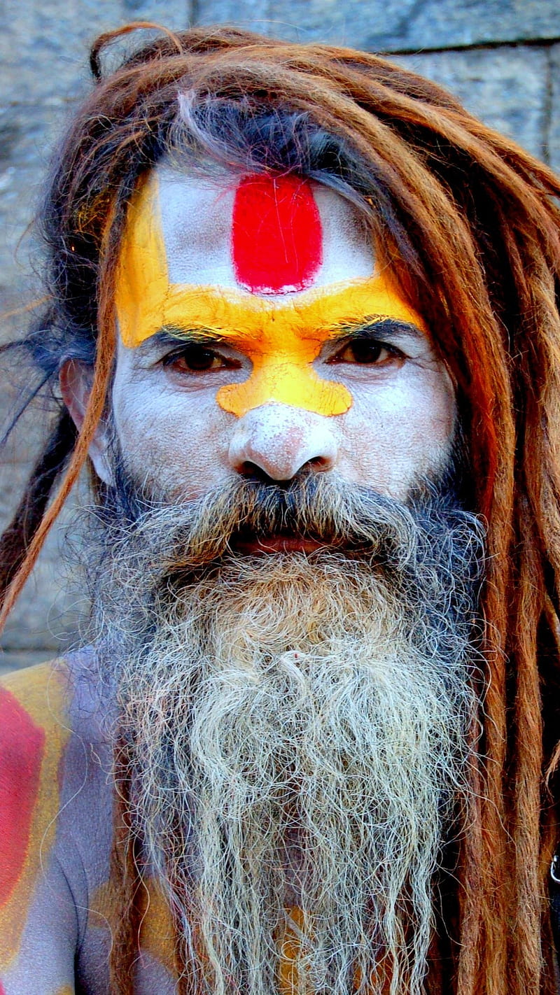 Holi Man , colorful, religious, sadhu, saint, HD phone wallpaper