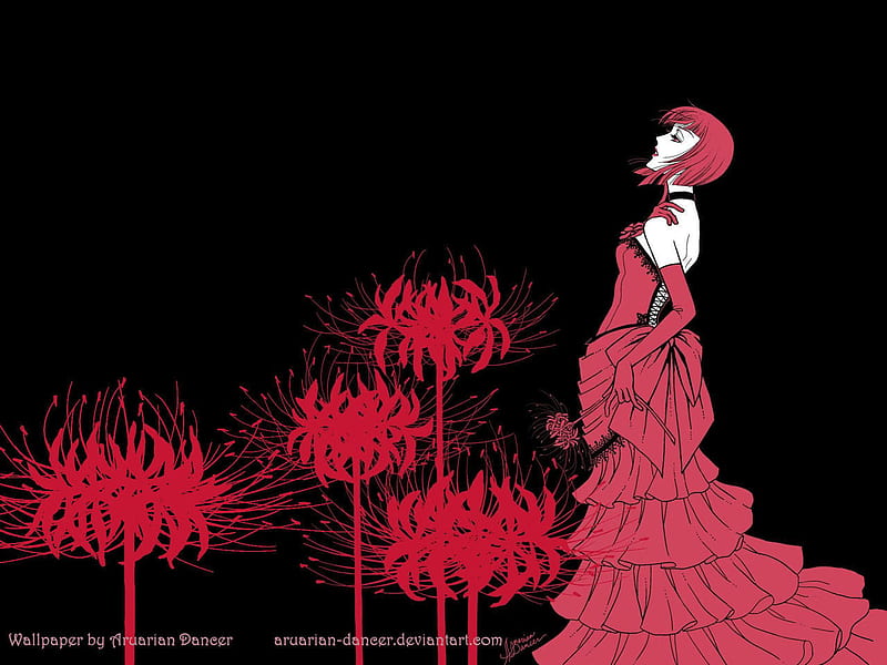 Crimson Blossom, crimson, kuroshitsuji, blossom, anime, flower, black, madam red, white, HD wallpaper