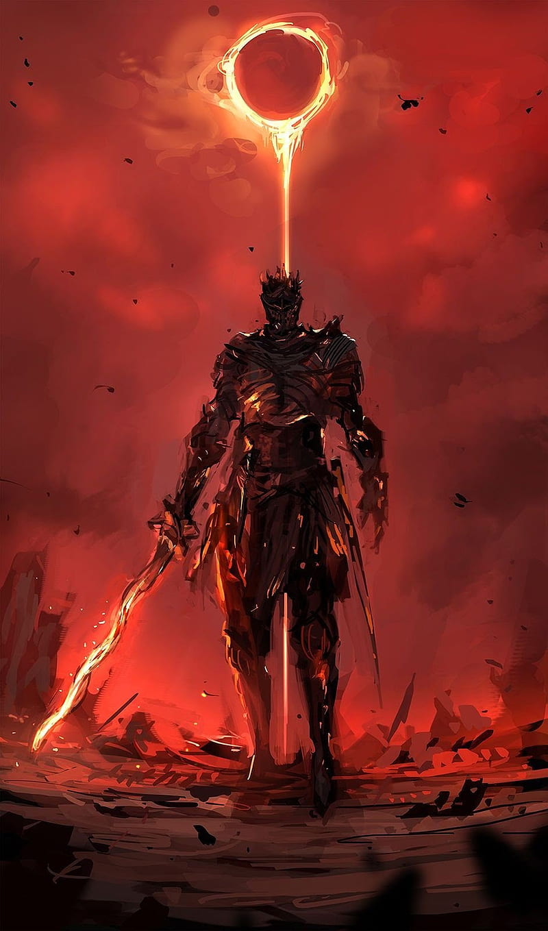 Hell Knight, black, dark, demon, monster, red, HD phone wallpaper