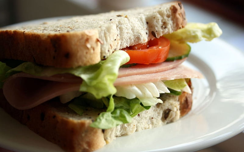 Sandwich, bread, meat, cheese, HD wallpaper
