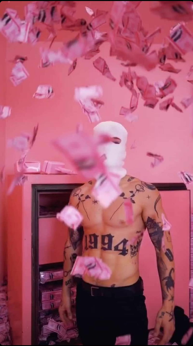 pink aesthetic boy, 1994, hood, money, muscular, HD phone wallpaper