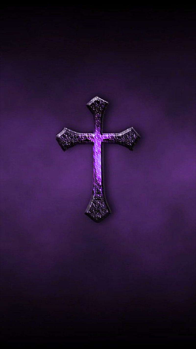Cross, christian, crist, purple, HD phone wallpaper