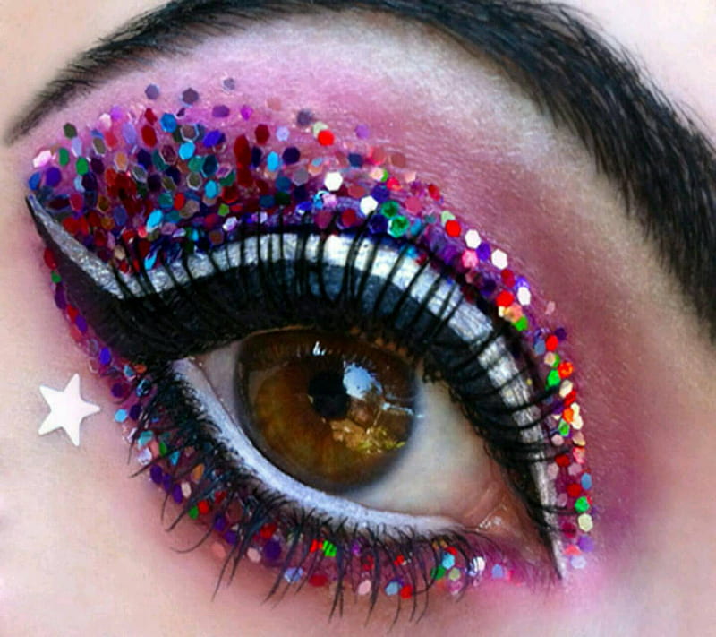 colorful glitter Eye, colorful glitter, HD wallpaper