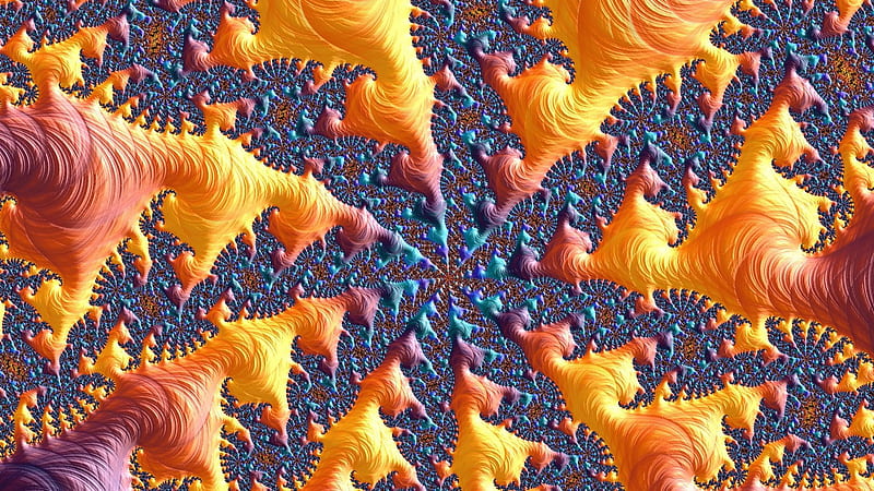 Colorful Fractal Patterns Immersion Trippy, HD wallpaper