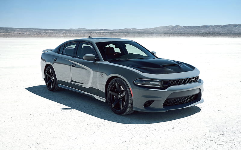 Dodge Charger SRT, desert, 2019 cars, supercars, gray Charger, Dodge, HD wallpaper