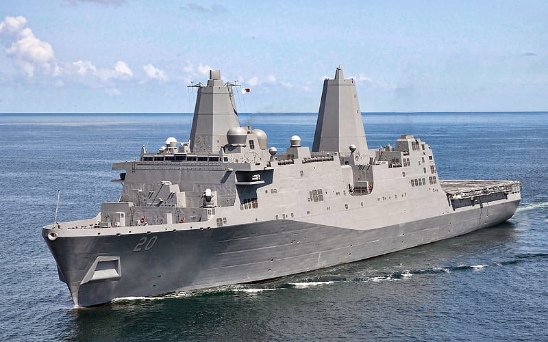 USS Green Bay, sea, LPD-20, amphibious transport dock, United States Navy, US army, battleship, US Navy, San Antonio-class, USS Green Bay LPD-20, HD wallpaper