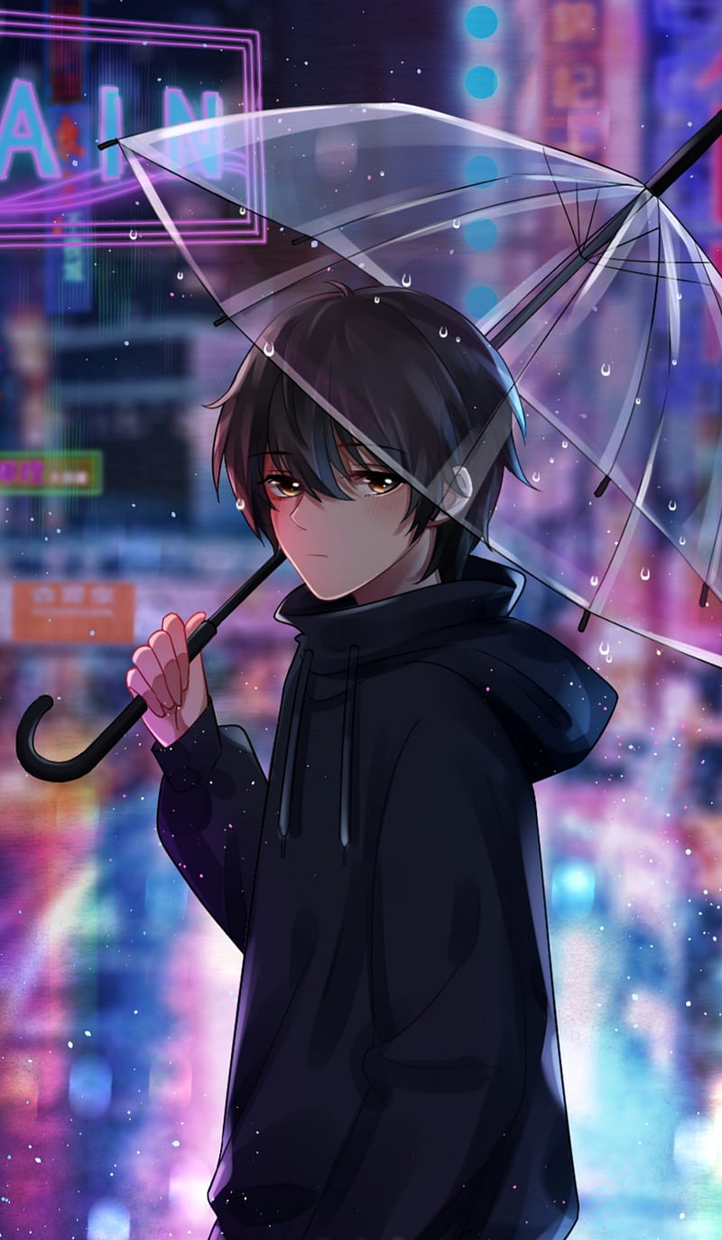 Anime, anime, chico, paraguas, Fondo de pantalla de teléfono HD | Peakpx