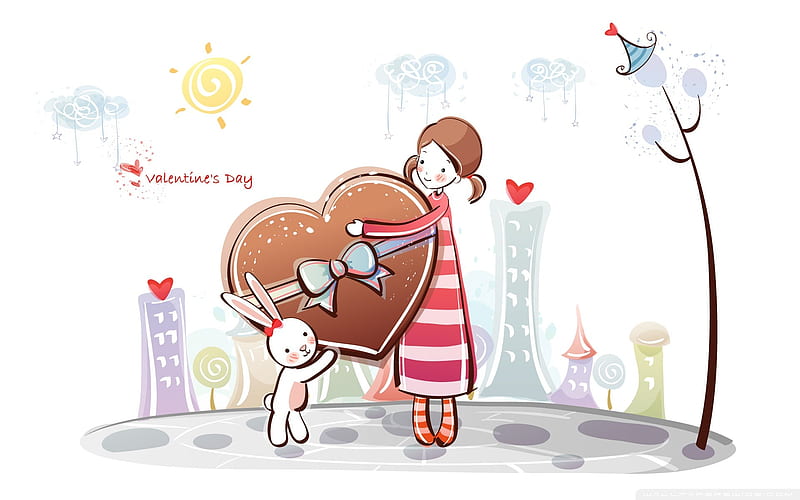 huge box of chocolates-Romantic Valentines Day Vector, HD wallpaper