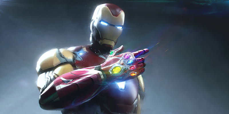 Iron Man Infinity Stones, iron-man, superheroes, marvel, artstation, HD wallpaper