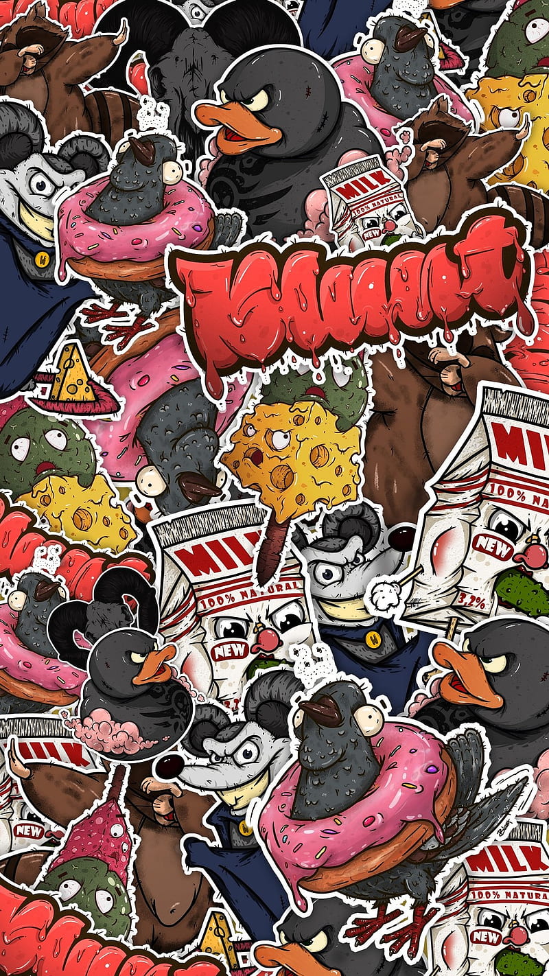 Stickerbomb, crazy, graffiti, graphite, marvel, monster, no, royal, russia, word, words, HD phone wallpaper