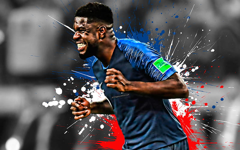 Samuel Umtiti, French national football team, French football player, defender, creative flag of France, football, France, HD wallpaper