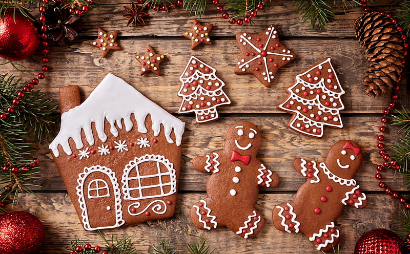 Christmas Gingerbread Cookies Ultra, Holidays, Christmas, Cookie, Sweet, Gingerbread, decorations, HD wallpaper