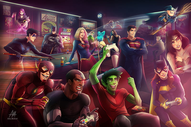 Dc Superheroes , batman, superman, wonder-woman, robin, superheroes, artwork, artist, HD wallpaper