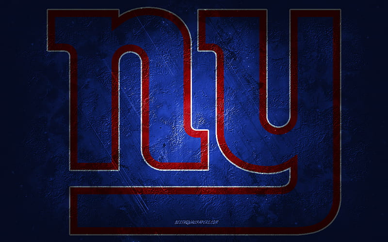 New York Giants, American football team, blue stone background, New York Giants logo, grunge art, NFL, American football, USA, New York Giants emblem, HD wallpaper