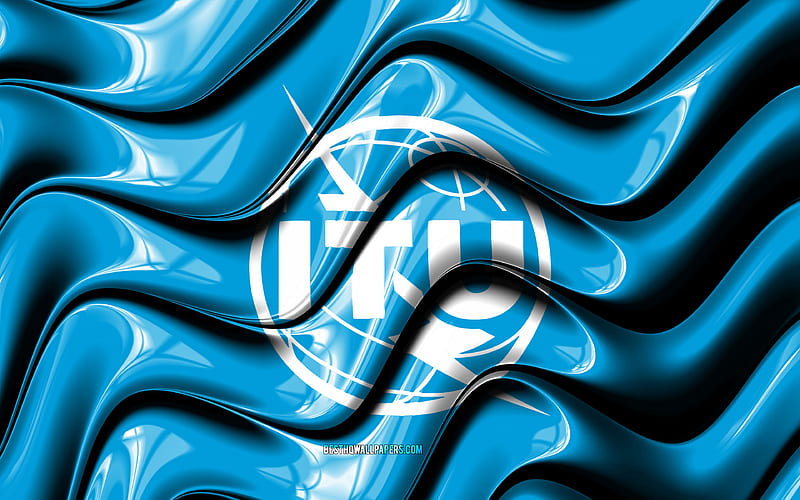 International Telecommunication Union flag world organizations, Flag of ITU, 3D art, International Telecommunication Union, ITU, HD wallpaper