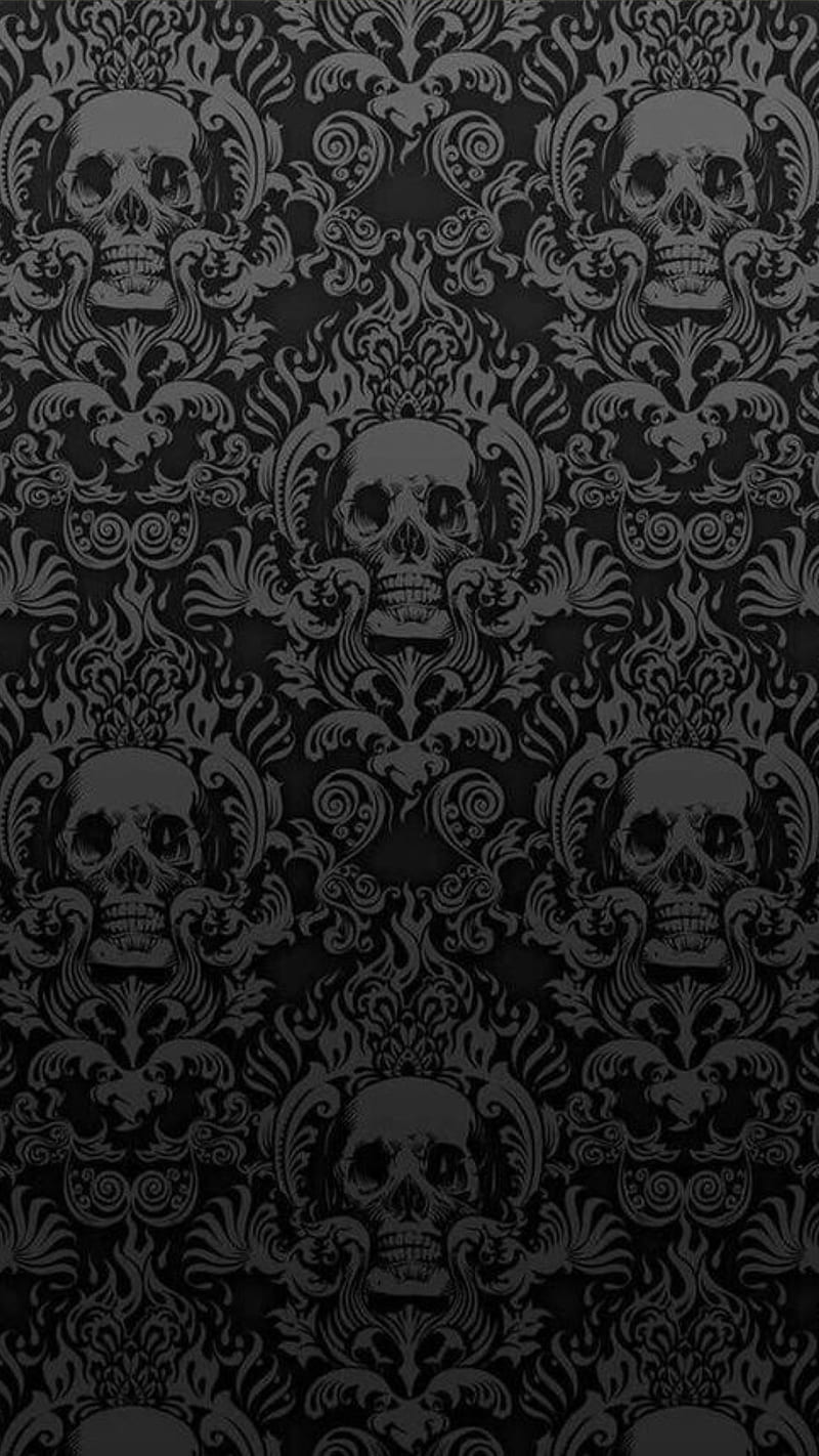 Skulls , black, gray, HD phone wallpaper