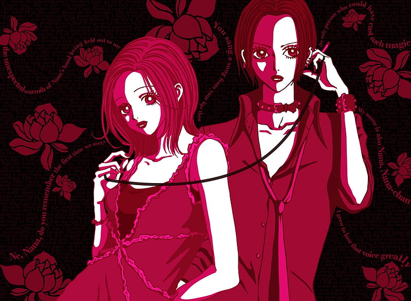 Download Nana Anime Red Blue Wallpaper | Wallpapers.com