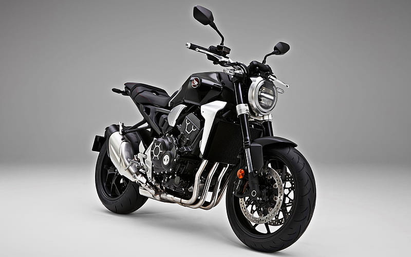 Honda CB1000R, 2019, front view, exterior, new black CB1000R, japanese motorcycles, Honda, HD wallpaper