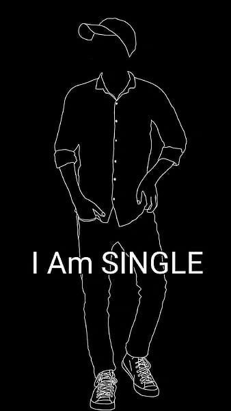 I Am Single, White And Yellow, black background, HD phone wallpaper | Peakpx