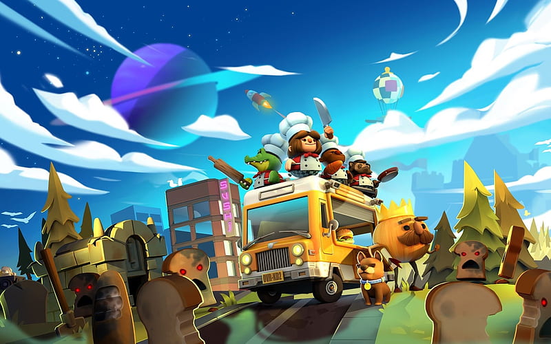 Overcooked 2, poster, 2018 games, Nintendo Switch, HD wallpaper