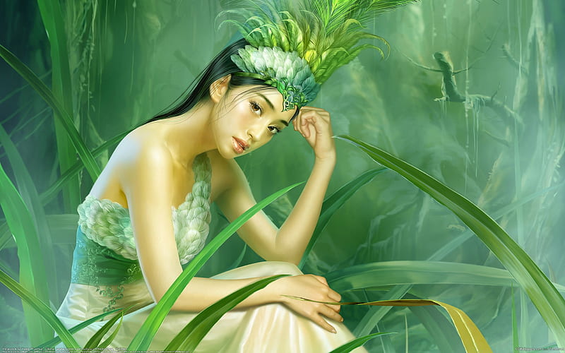 Peacock - myth beautiful CG illustrator, HD wallpaper
