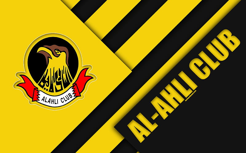 Al-Ahli Club logo, material design, yellow black abstraction, Bahrain  football club, HD wallpaper | Peakpx