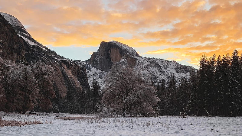 Yosemite Sunrise, yosemite, national-park, nature, sunrise, HD wallpaper