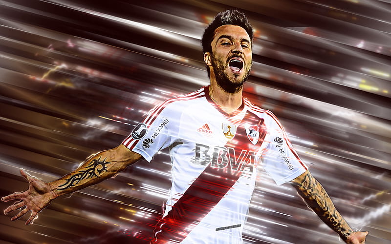 Ignacio Scocco, River Plate FC, Argentine football player, striker, art, Argentina, football, Scocco, HD wallpaper