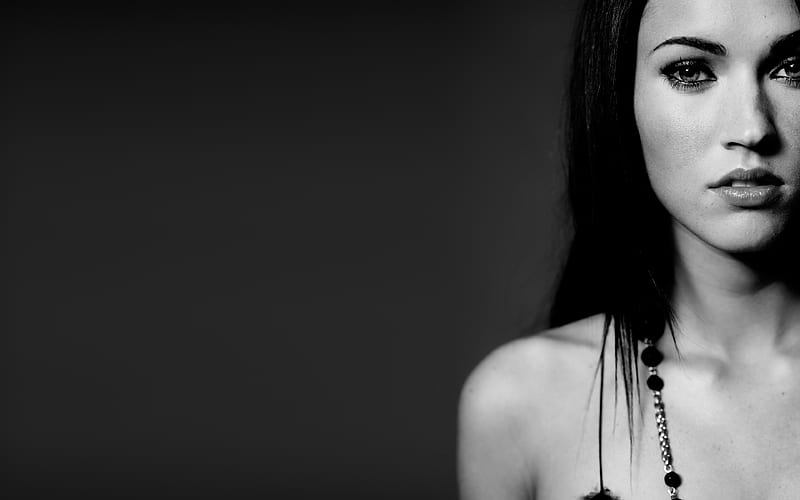 Megan Fox Monochrome, megan-fox, celebrities, girls, monochrome, black-and-white, HD wallpaper