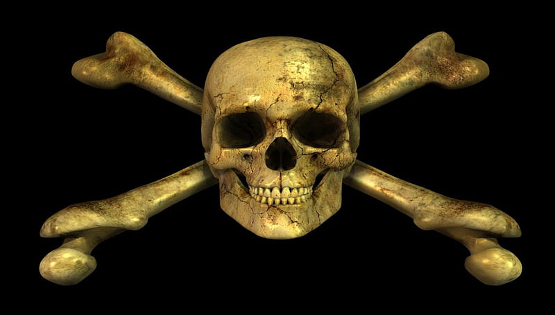 Smiley Pirate, pirates, skulls, halloween, crossbones, flag, HD wallpaper