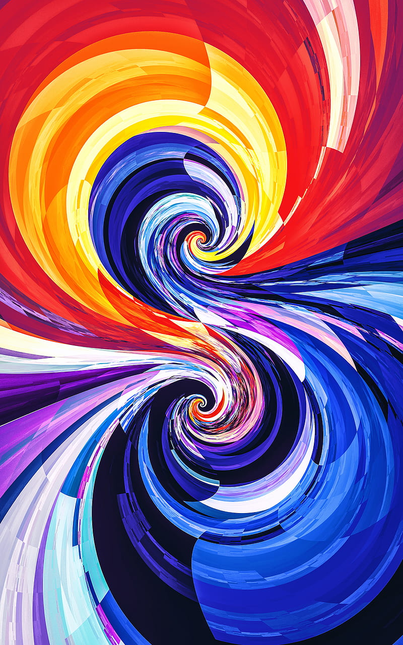 spirals, circles, swirling, multicolored, HD phone wallpaper