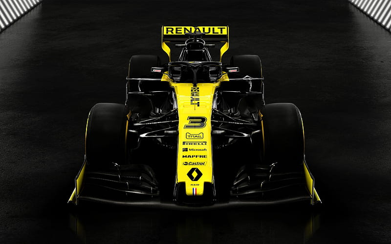 Renault - Formula 1, renault, racing cars, formula 1, black background, HD wallpaper