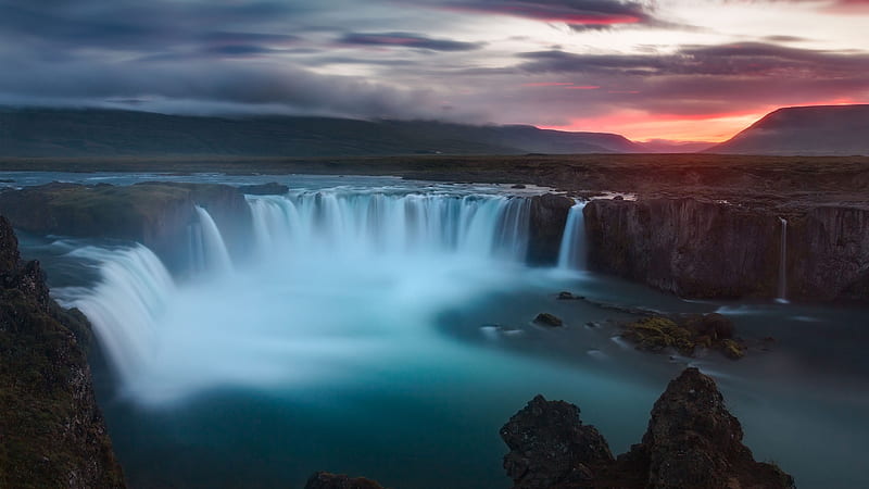 Godafoss Waterfalls Iceland, godafoss, iceland, waterfalls, landscape, HD wallpaper