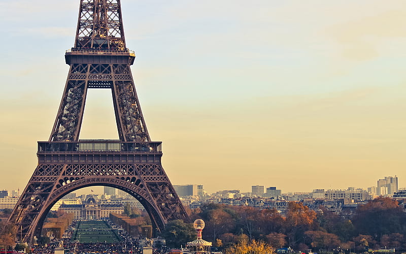 Eiffel Tower french landmarks, autumn, capital, Paris, France, Europe, HD wallpaper