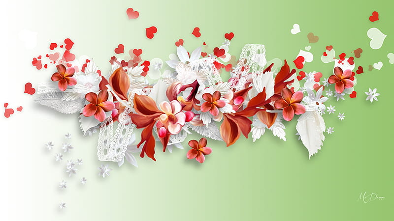 Plumeria Lace Hearts by MDonna, lace, plumeria, dainty, delicate,  corazones, HD wallpaper | Peakpx