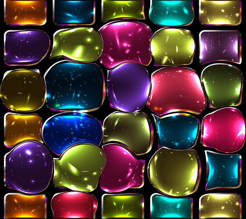 Stained Glass, colorful, tiles, HD wallpaper