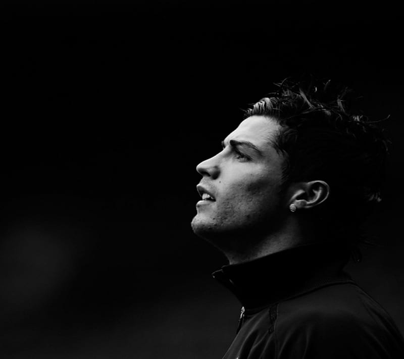 Ronaldo, alone, black, cristiano, football, guy, handsome, man, HD wallpaper