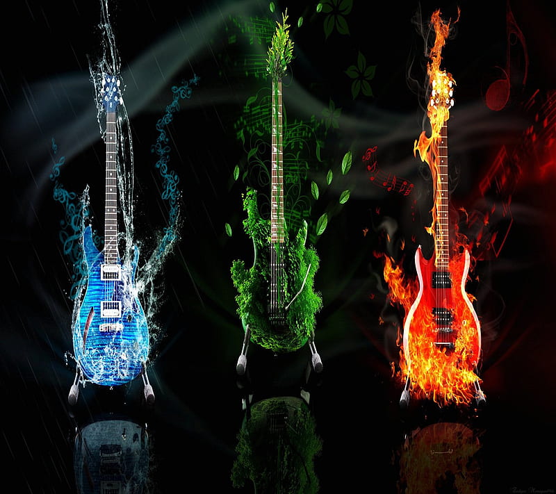 abstract guitars, HD wallpaper