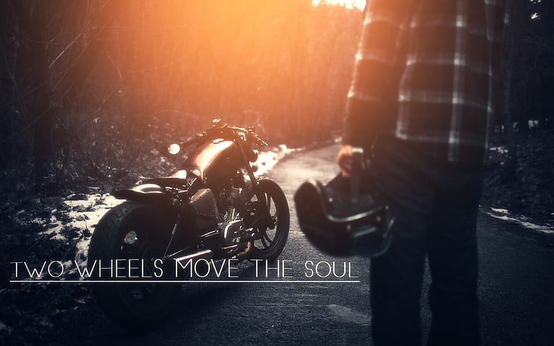 Two Wheels Moves The Soul, bikes, comments, mesage, HD wallpaper