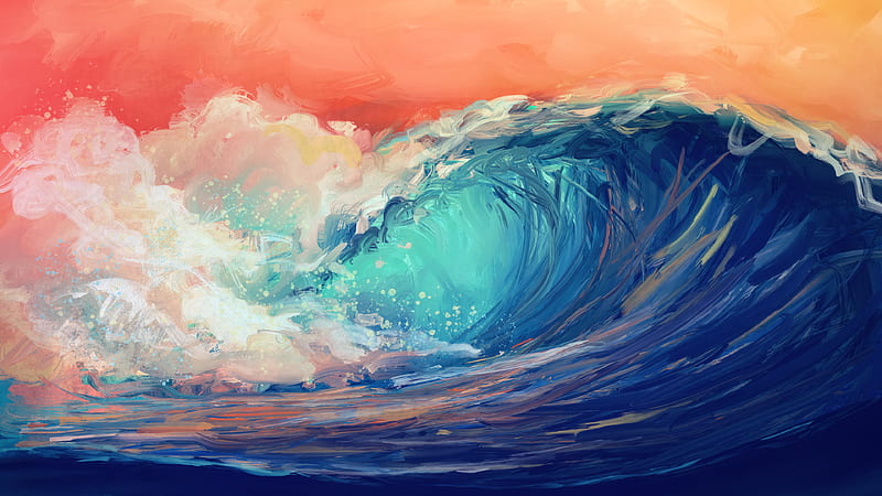 Artistic, Wave, Sea, HD wallpaper