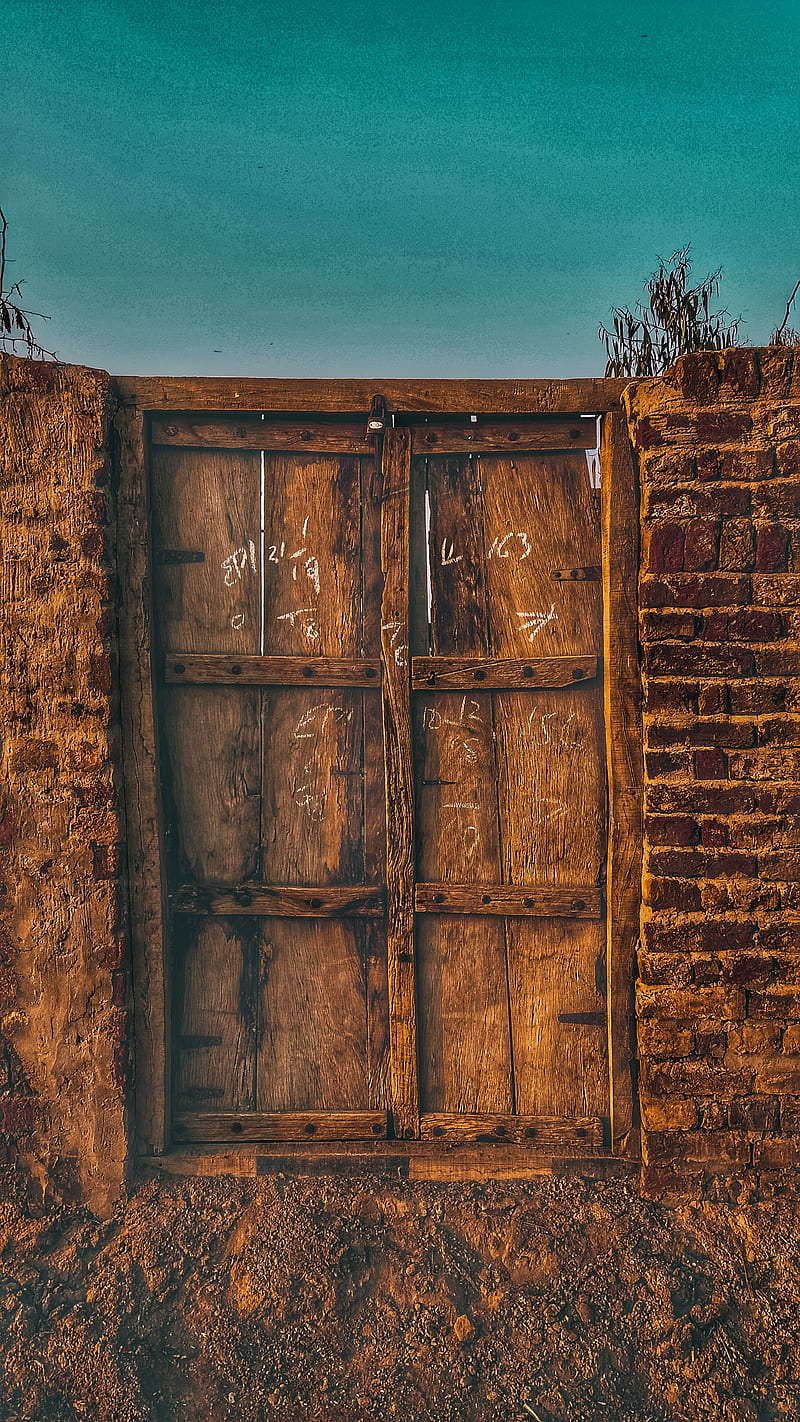 Old Door, white, bluesky, construction, background, sunset, timber, wall, wood, HD phone wallpaper