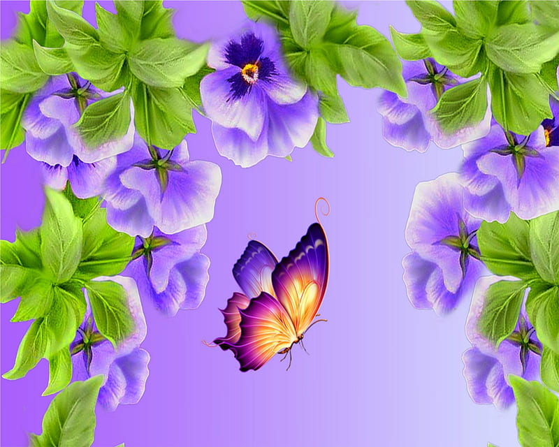 Purple Butterfly, abstract, animal, desenho, nature, nice, wings, HD wallpaper